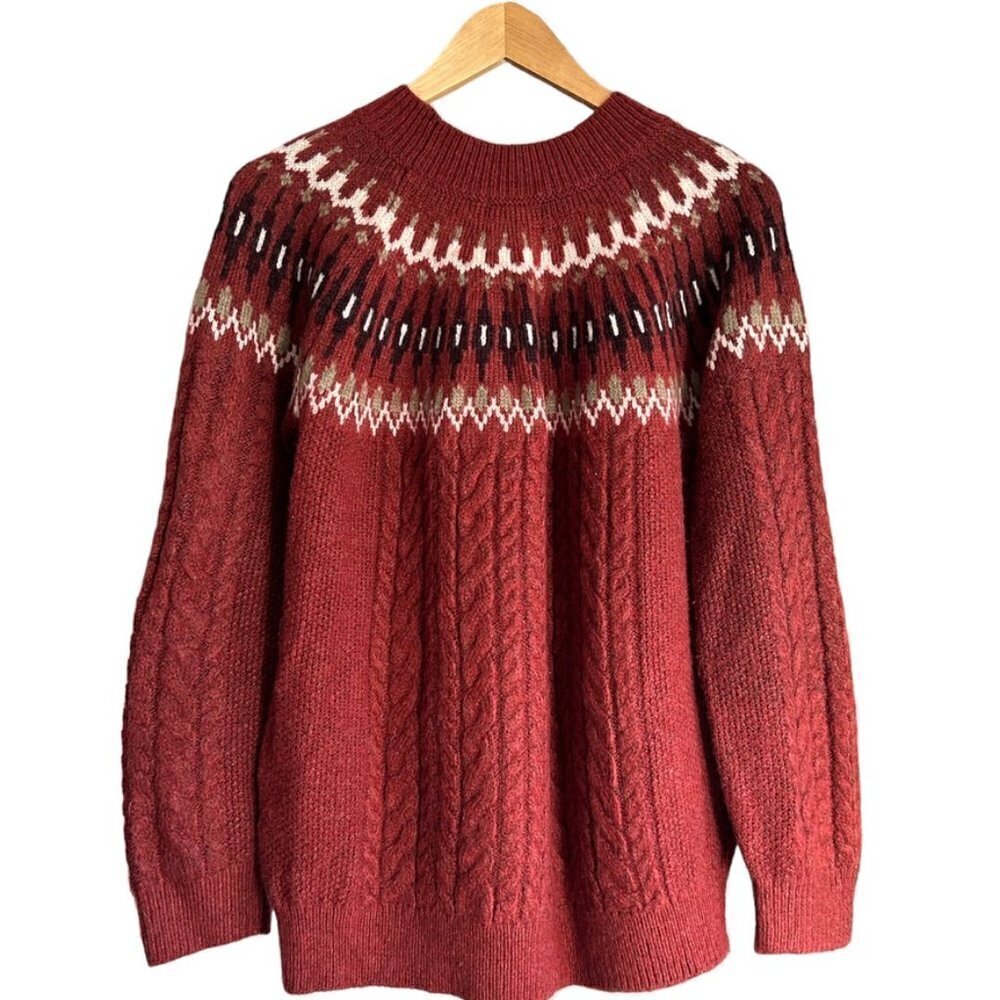 WIND RIVER FairIsle Knit Sweater Orange Rust US L